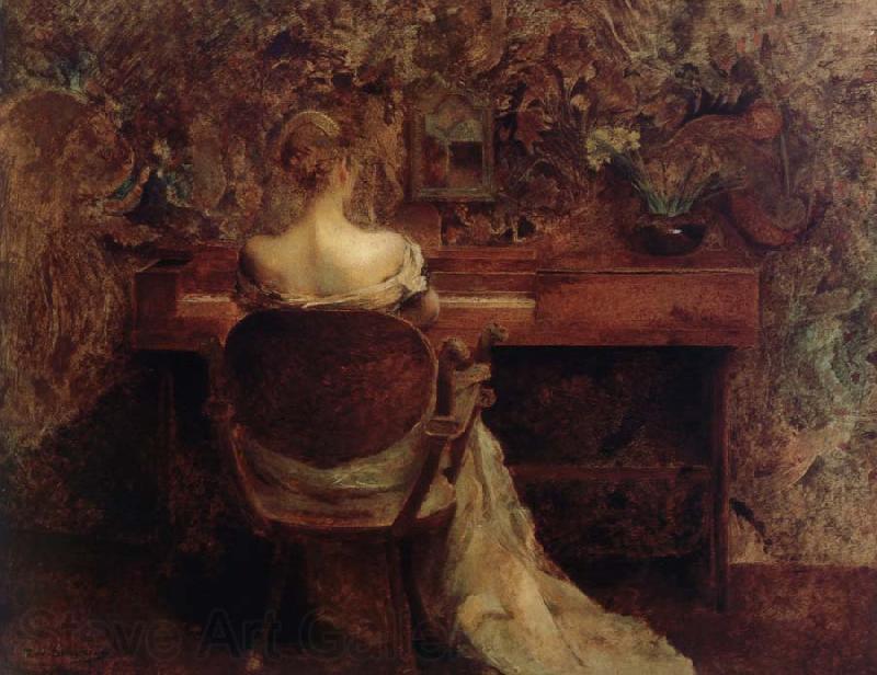 Thomas Wilmer Dewing The Spinet Norge oil painting art
